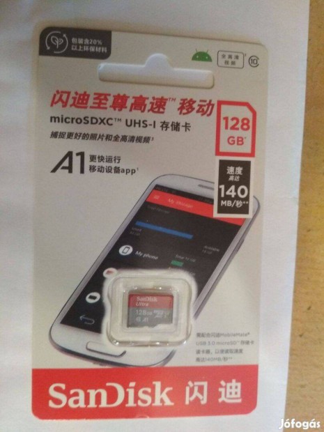 Sandisk Micro SD XC 128GB Memriakrtya Card A1 Bontatlan j Origi