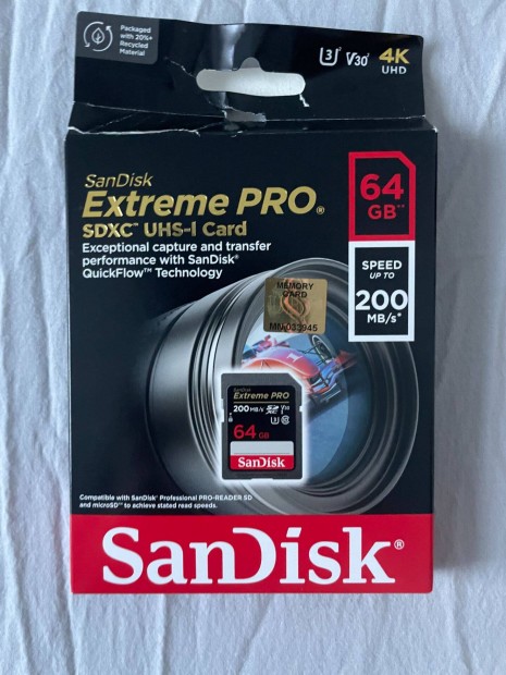 Sandisk SD krtya 64GB Uhs-I garancilis