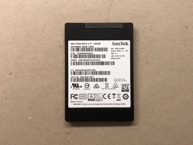 Sandisk X300 256GB 2.5" SATA3 SSD