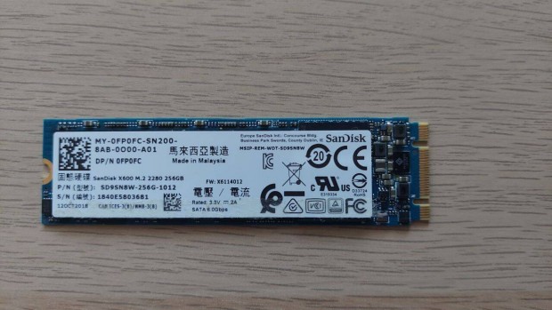 Sandisk X600 M.2 2280-as 256GB SSD