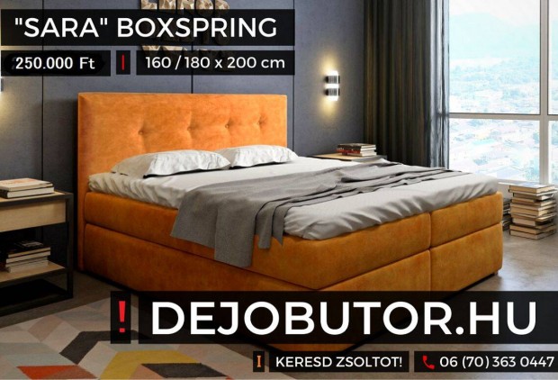Sara boxspring 160x200 cm rugs franciagy fedmatraccal orange