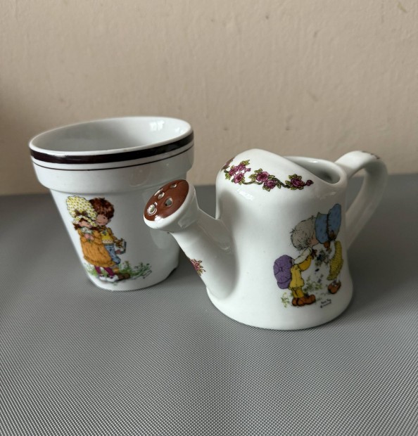 Sarah Kay Valentine kis porcelán locsoló és virágkaspó Hibátlan!