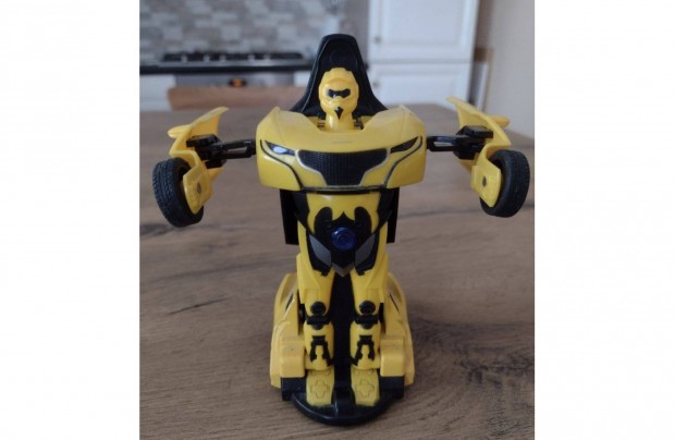 Sárga transformers autó, átalakuló 15 cm