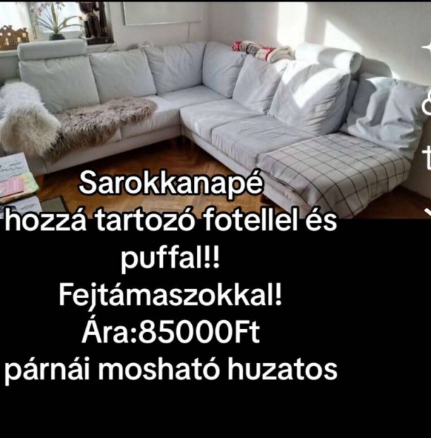 Sarokkanap puffal Fotellel