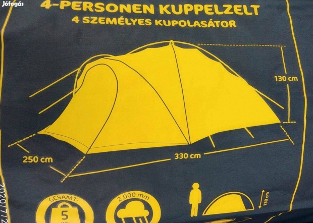 Sátor Kétajtós Vízálló szellős sátor extra méret,