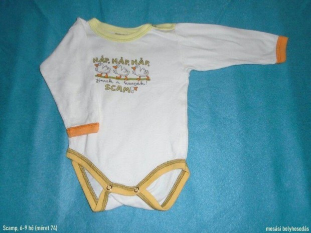 Scamp kacsa mintás hosszú ujjú body 6-9 hó (méret 74)