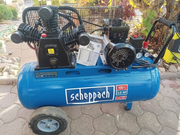 Scheppach 100 L es hromhengeres kompresszor