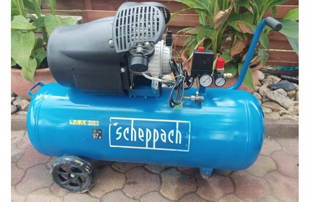 Scheppach 100 L kthengeres 10 bros olajos kompresszor