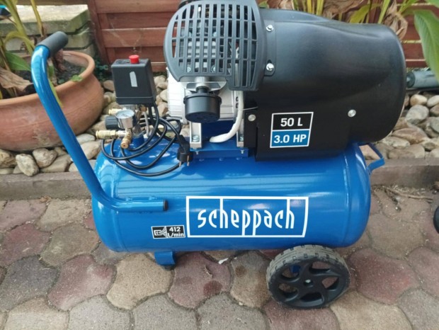 Scheppach 50 L es kthengeres olajos kompresszor 10 bros