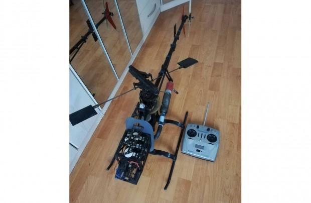 Schlüter RC nitrós helikopter hiányosan,a fotón látható állapotban,táv