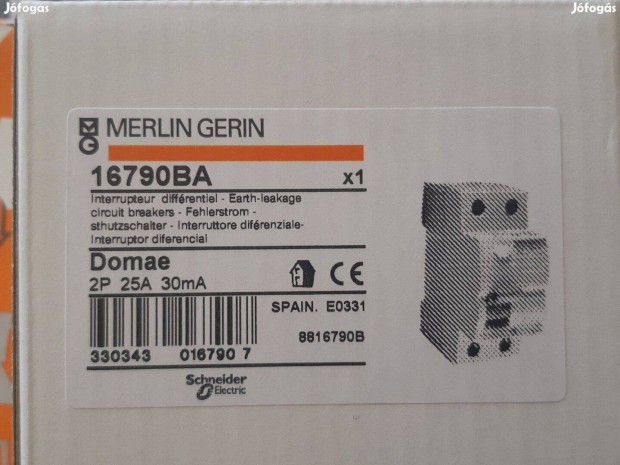 Schneider Merlin Gerin ram-vdkapcsol (Fi-rel) analg 2P 25A 30mA