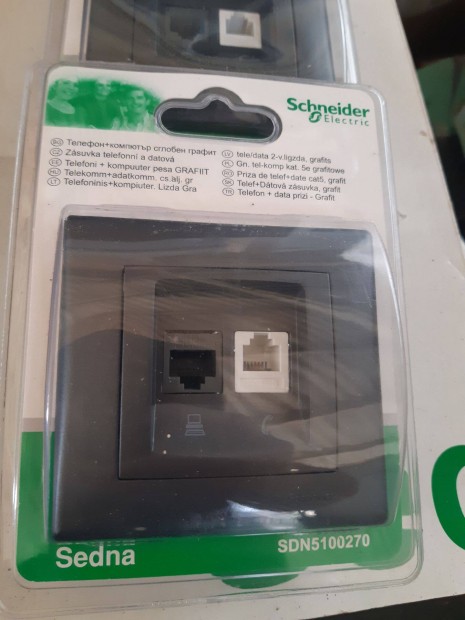 Schneider Sedna telefon s szmtgp aljzat CAT.5E Grafit SDN5100270