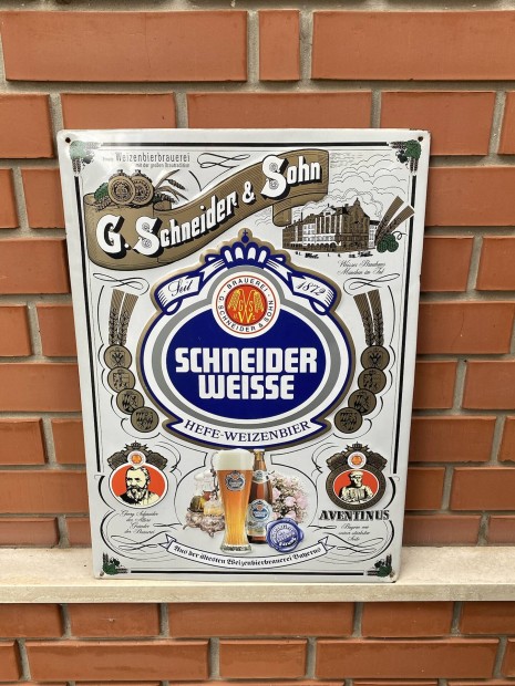 Schneider Weisse srs reklm fm bdog tbla 39x55,5 cm.