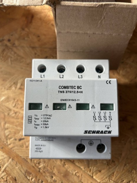 Schrack Combtec T1/T2 tlfeszltsglevezet 275/12,5kA, TN-S+s.