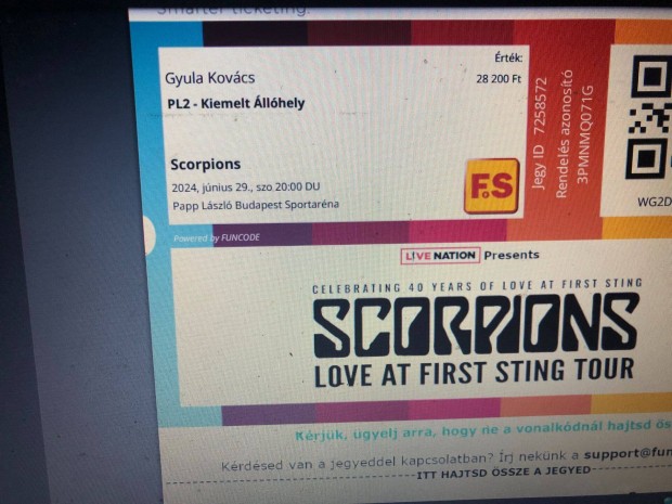 Scorpions Love At First Sting Tour koncertjegyek