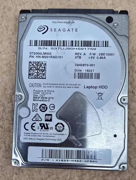 Seagate 2Tb hdd hasznlt 100/100 2,5 hdd 2.5