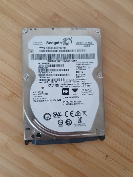 Seagate 2.5" laptop hdd - 500 GB