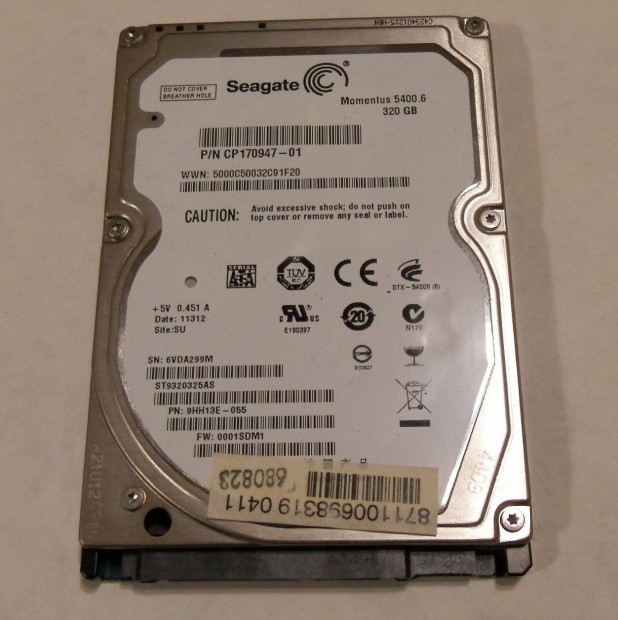 Seagate 320GB Laptop Winchester