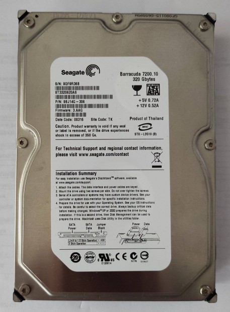 Seagate 320GB merevlemez