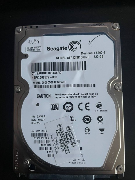 Seagate 320 GB 2.5" HDD