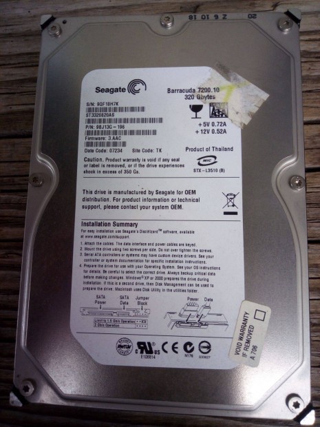 Seagate 320 GB - HDD 2000 Ft