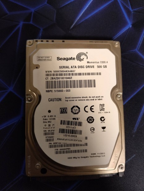 Seagate 500GB 2,5" HDD 100/91