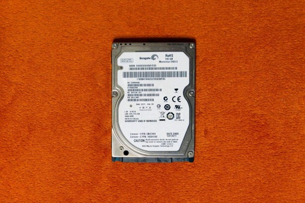 Seagate 500GB 2,5" HDD, merevlemez 100/100%