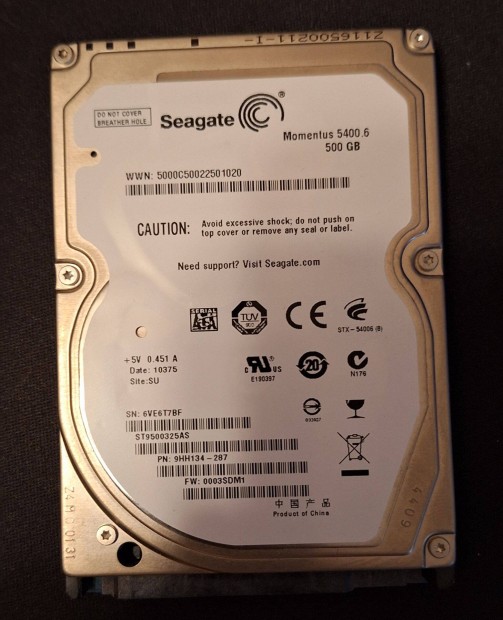 Seagate 500GB HDD 2.5" SATA