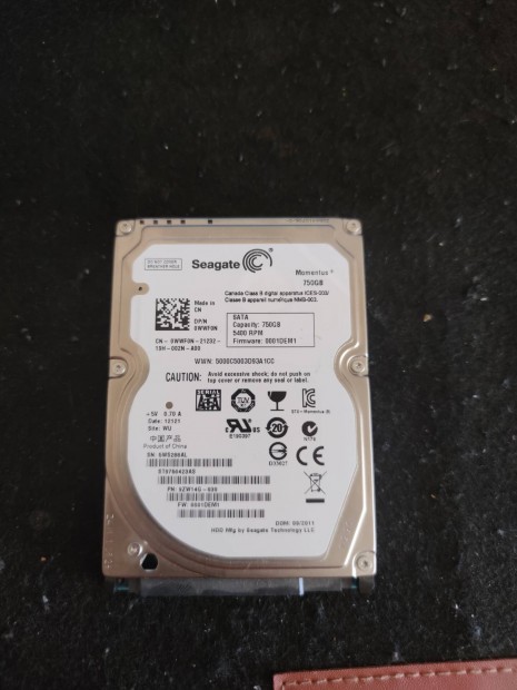 Seagate 750GB-os laptop HDD