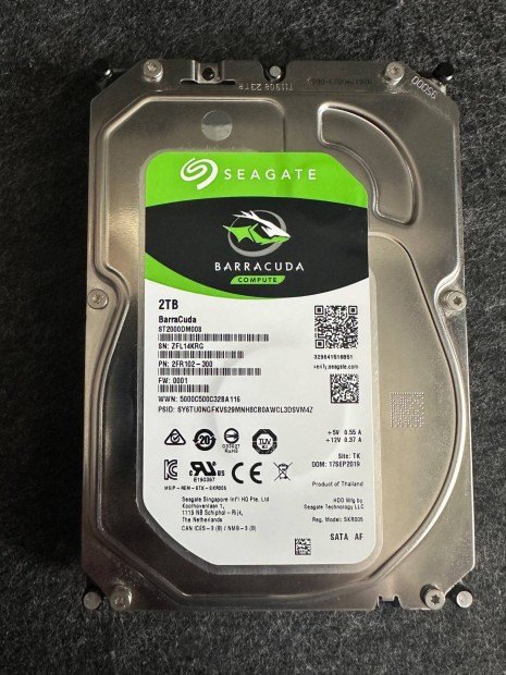 Seagate Barracuda 2Tb 3.5 7200RPM 256Mb SATA3 HDD - Hibás!