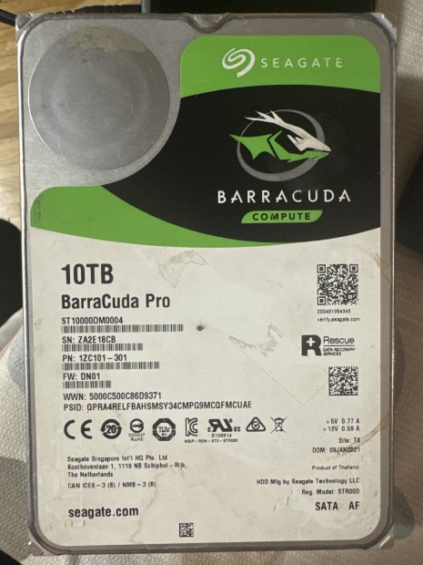 Seagate Barracuda Compute 10TB merevlemez