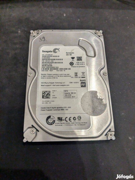 Seagate Barracuda HDD merevlemez SATA 100/100 250 GB 3,5"