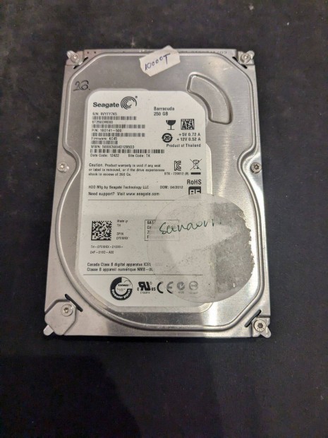 Seagate Barracuda HDD merevlemez SATA 100/100 250 GB 3,5"