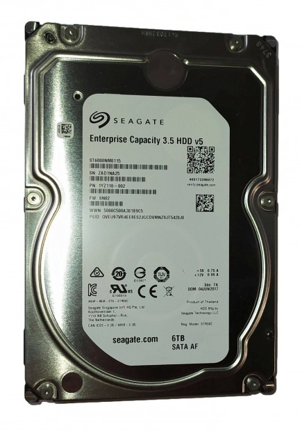 Seagate Enterprise Capacity 6TB HDD merevlemez SATA 3.5" 100/100 #NA25