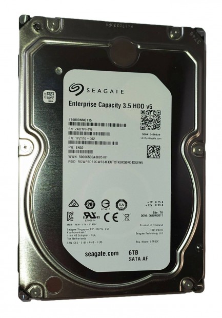 Seagate Enterprise Capacity 6TB HDD merevlemez SATA 3.5" 100/100 #PH4W