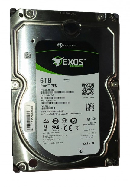 Seagate Exos 7E8 6TB HDD merevlemez SATA 3.5" 100/100 #W7NZ