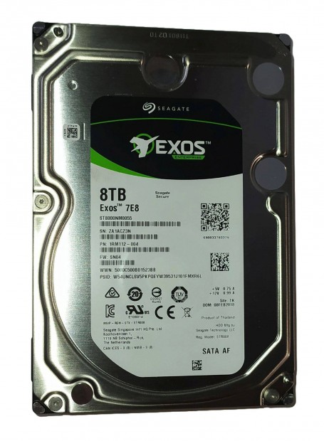 Seagate Exos 7E8 8TB HDD merevlemez SATA 3.5" 100/100 #CZ3N