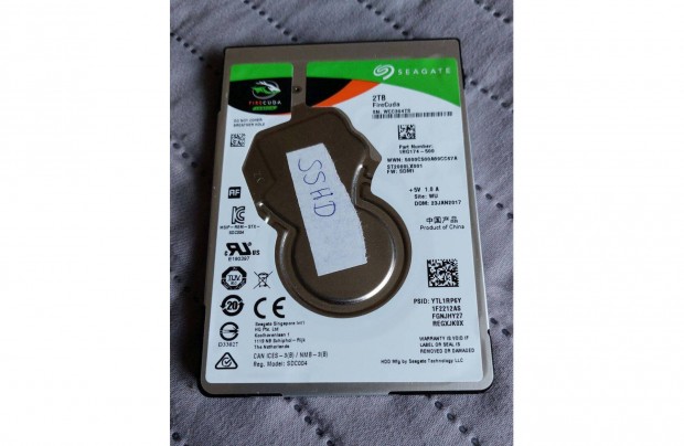 Seagate Firecuda 2.5 2TB SATA3 Sshd kivl llapotban, laptop mret