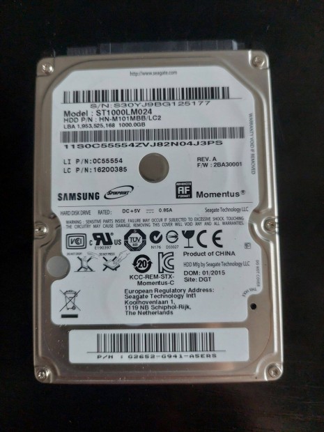 Seagate Momentus Spinpoint 2.5 1TB 5400rpm 8MB SATA2 (ST1000LM024) HDD