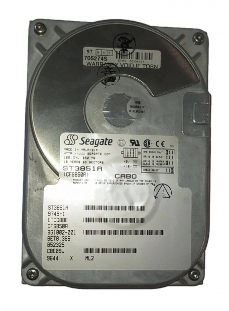 Seagate ST3851A 850MB HDD merevlemez 3.5" IDE / ATA / retro