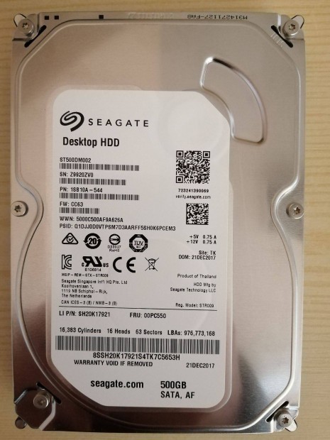 Seagate ST500DM002 500GB 3,5" HDD Z9920XPM