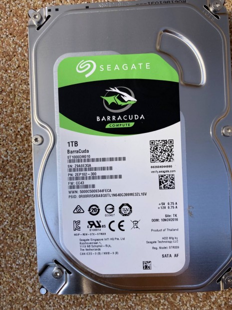 Seagate barracuda 1tb merevlemez HDD