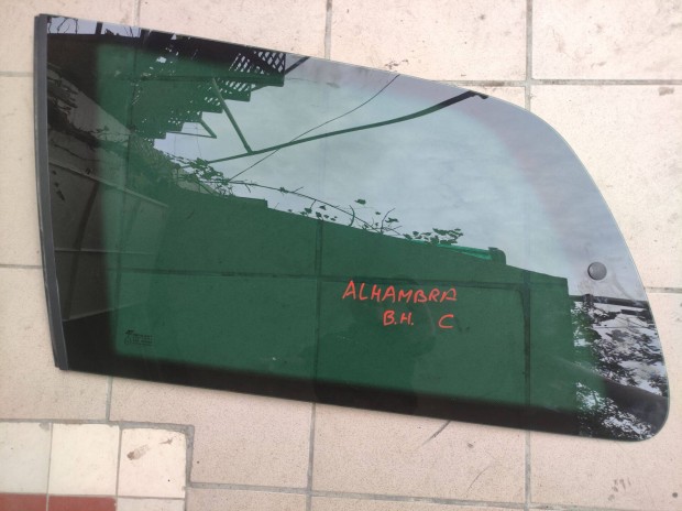 Seat Alhambra VW Sharan 2000-2006 bal C oszlop ablak �veg