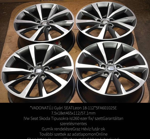 Seat Új 18 zoll 5x112 alufelnik