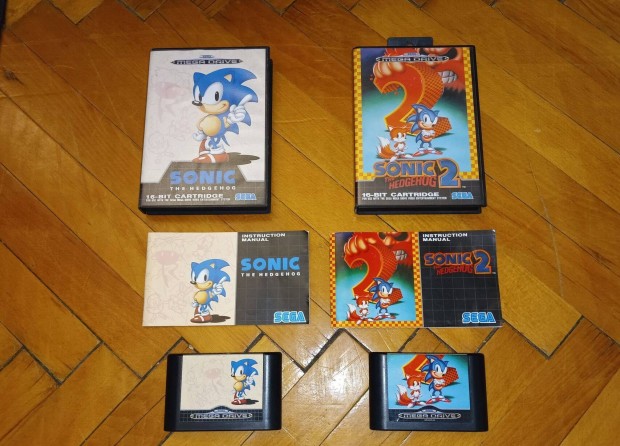 Sega mega drive sonic 1 s 2 egyben komplettek