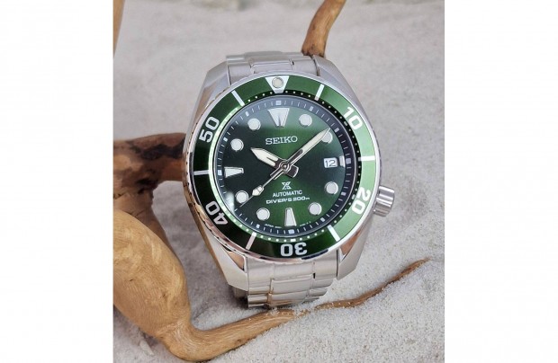 Seiko 'Prospex Green Sumo Sbdc081' automata, Japan, szmla s gari