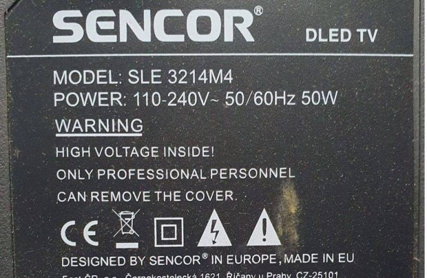 Sencor SLE3214M4 LED LCD tv panel alaplap mainboard alkatrsznek