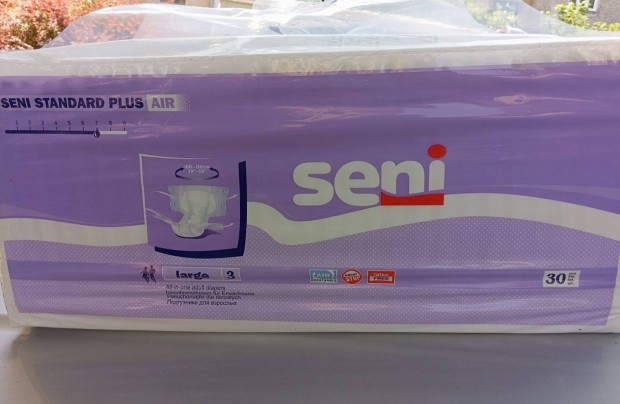 Seni Standard Plus Air felnőtt pelenka Méret: 3- Large. 3csomag 3X30db