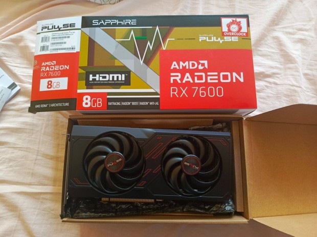 Shapphire Pulse AMD Radeon Rx 7600 8g + termkcsere garancia
