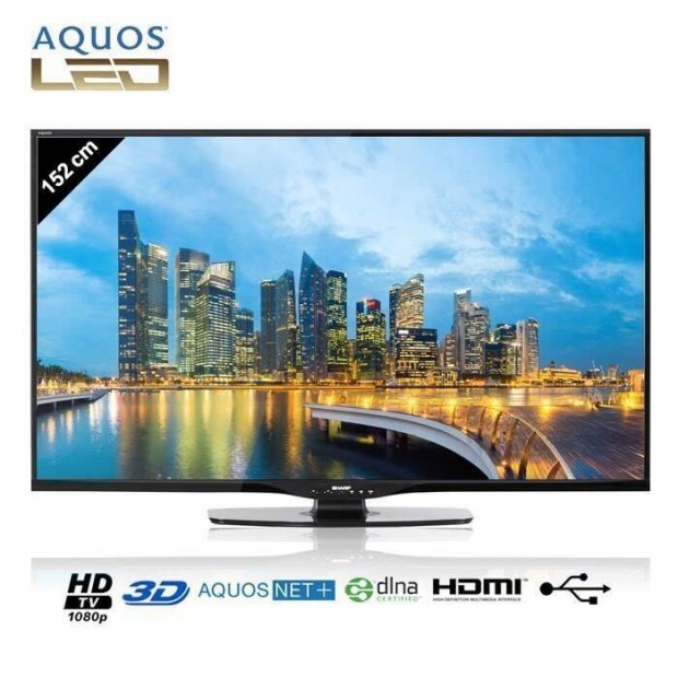 Sharp Aquos LED Full HD 3D-s TV 152 cm dobozában
